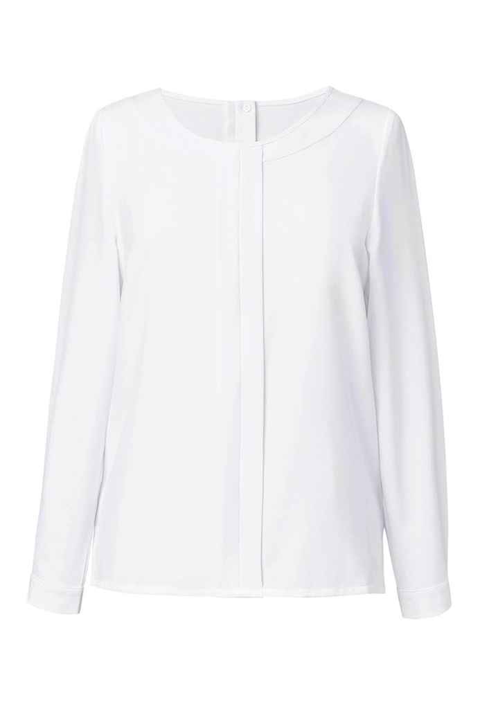 Riola L/S Crepe Blouse-White