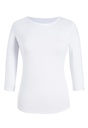 Mira Round Neck Stretch Top-White