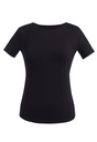 Sassa Round Neck Stretch Top-Black