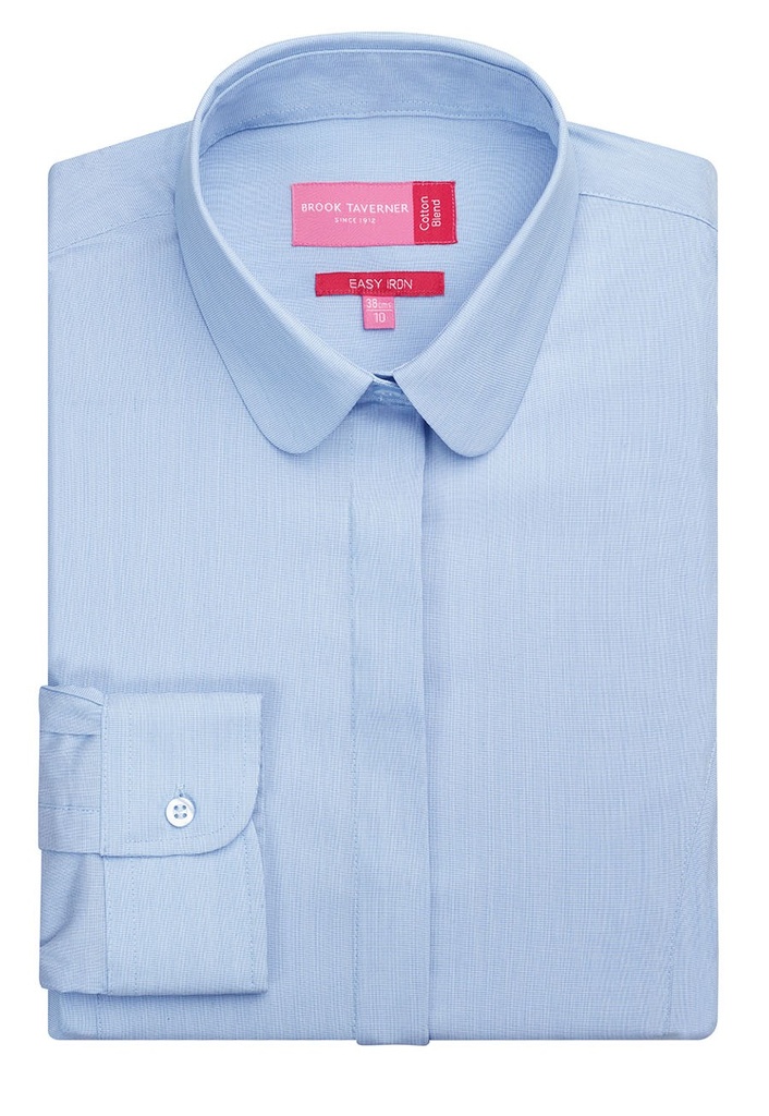 Trevi Ladies' L/S Blouse-Sky Blue