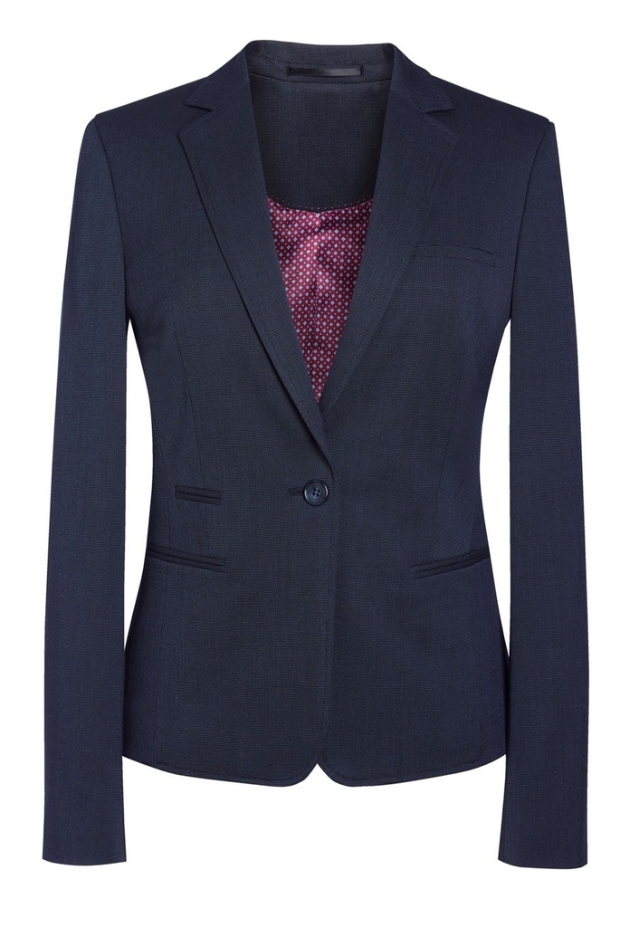 Ariel Slim Fit Jacket-Navy P/Dot