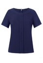 Verona S/S Crepe Blouse-Navy