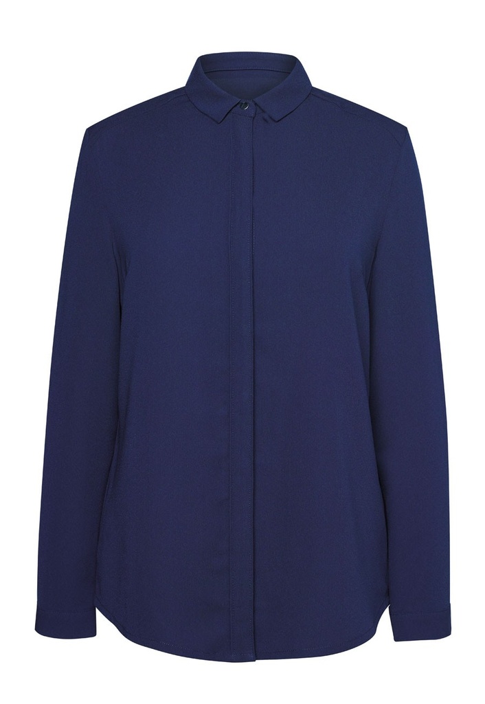 Firenze L/S Crepe Blouse-Navy