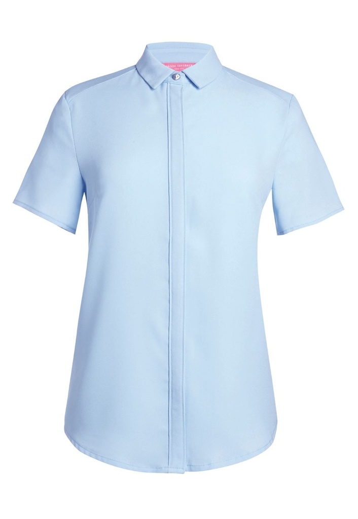 Venezia S/S Crepe Blouse-Sky Blue