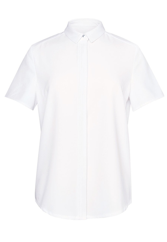 DISC Siena S/S Crepe Blouse-White