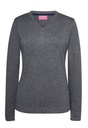 Atlanta V Neck Jumper-Charcoal