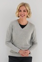 Atlanta V Neck Jumper-Silver
