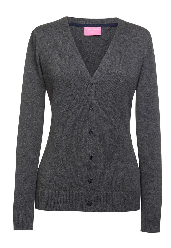 Augusta V Neck Cardigan-Charcoal