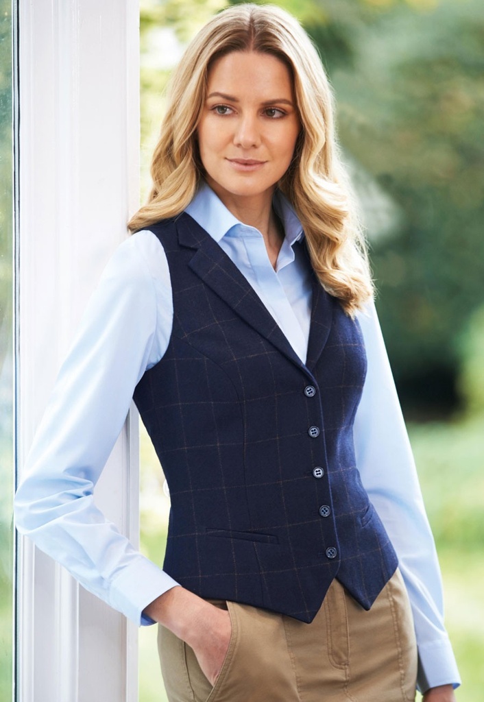 Nashville Tweed Waistcoat-Navy Check