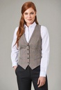 Olivia Check Waistcoat-Green Chk