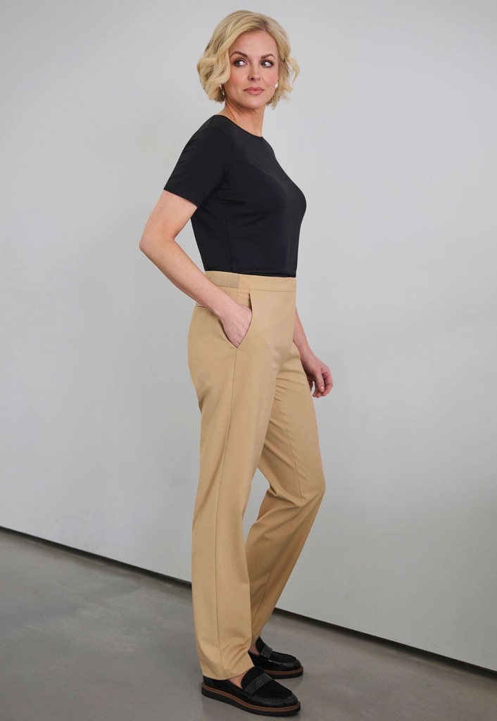 Eleanor Slim Leg Trouser-Sand