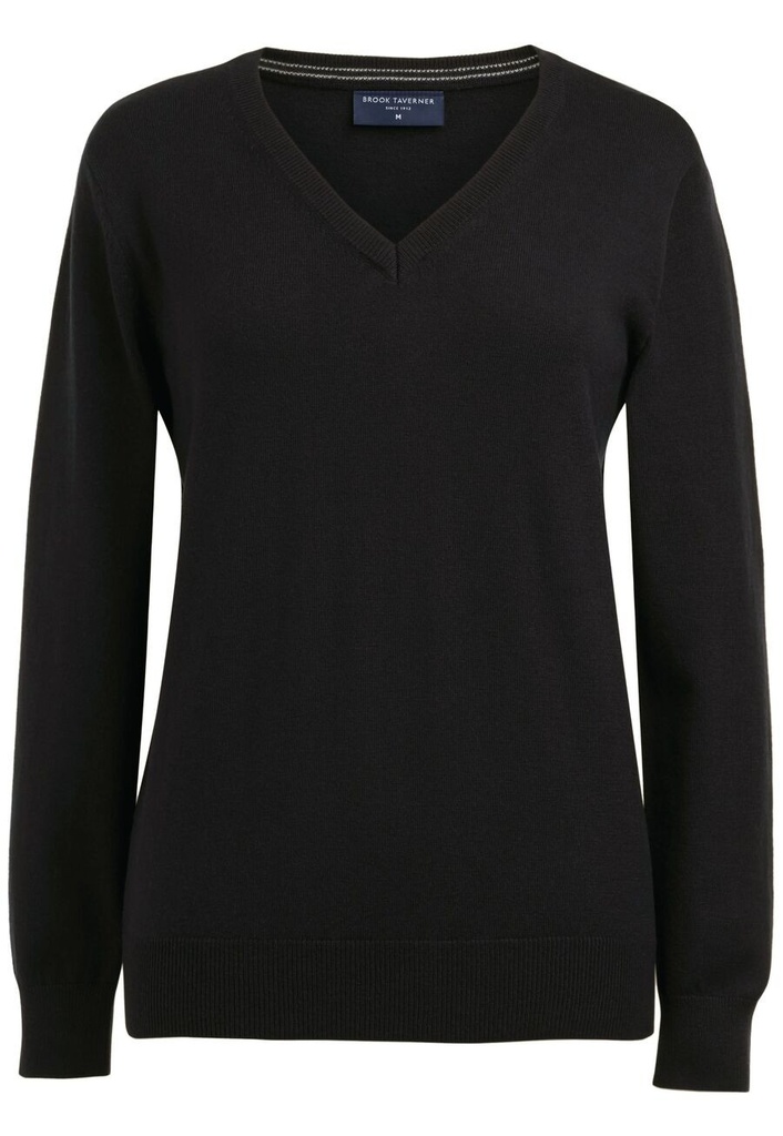 Riga V Neck Jumper-Black
