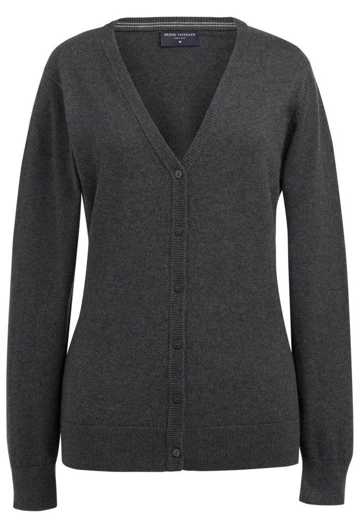 Sofia V Neck Cardigan-Charcoal