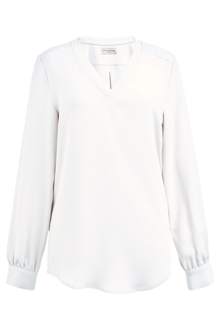 NEW Como L/S Crepe Blouse-White