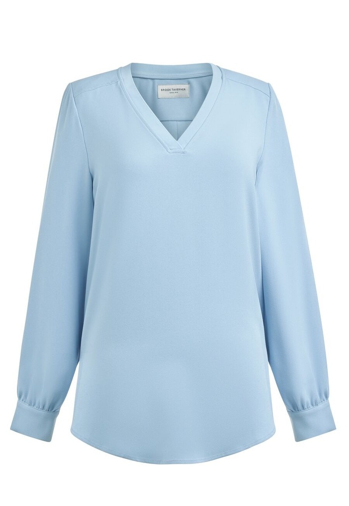 Como L/S Crepe Blouse-Sky Blue