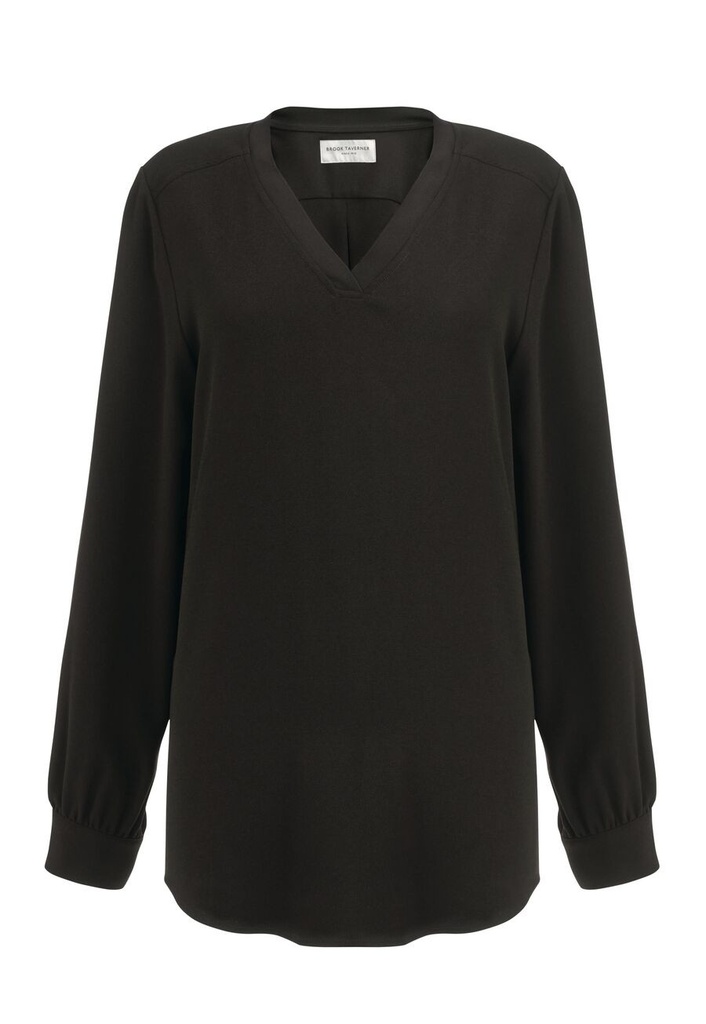 Como L/S Crepe Blouse-Black