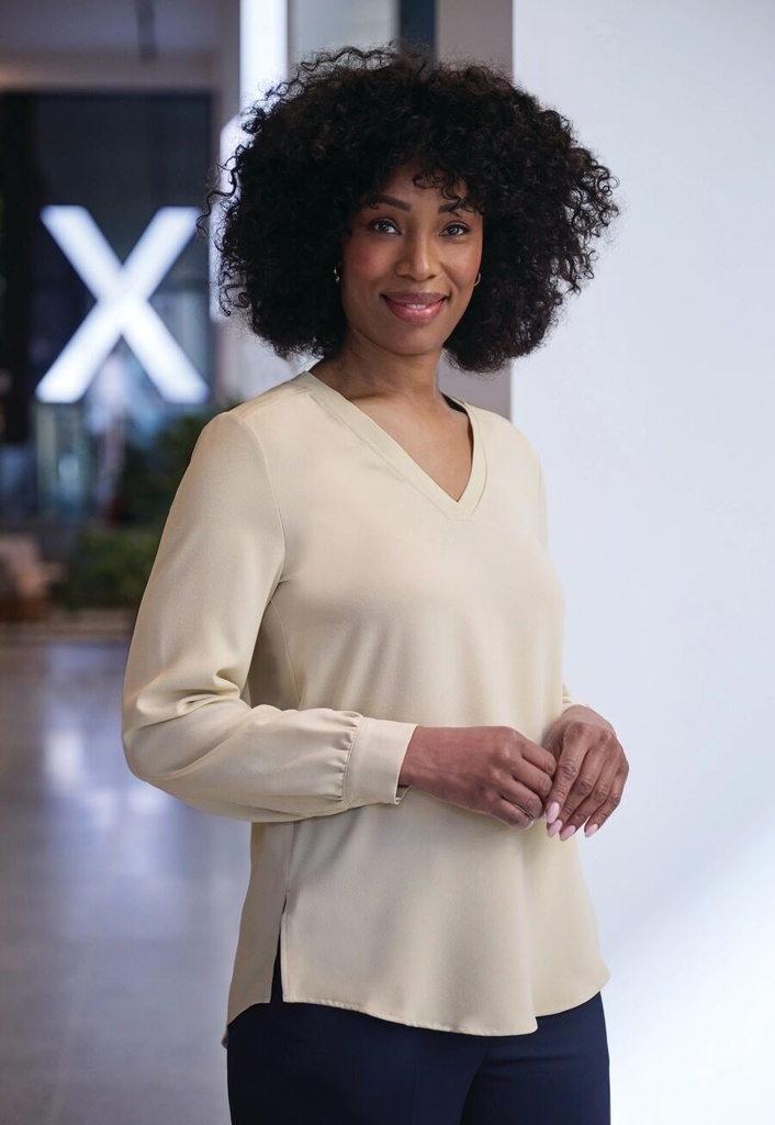 Como L/S Crepe Blouse-Putty