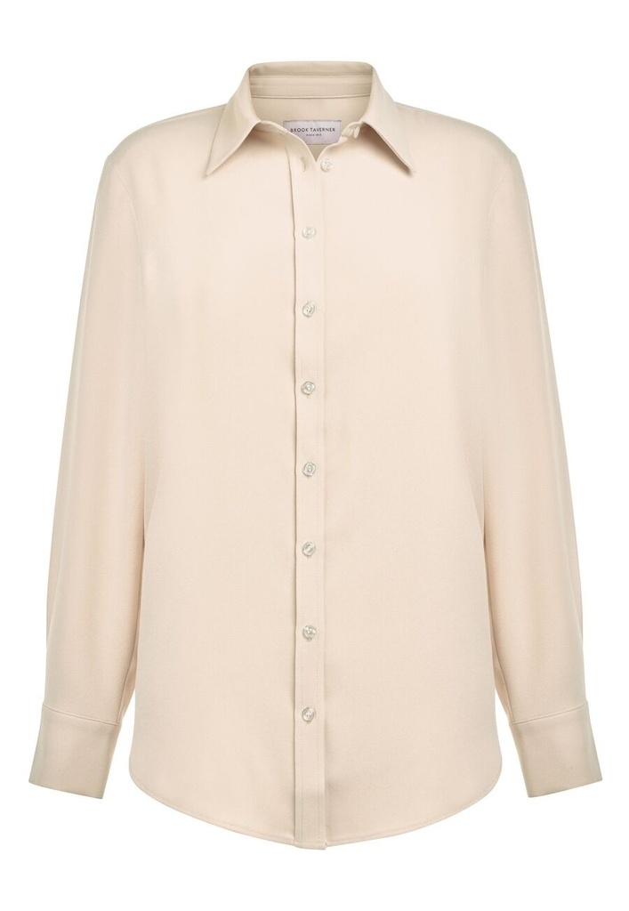 Bergamo L/S Crepe Blouse-Putty