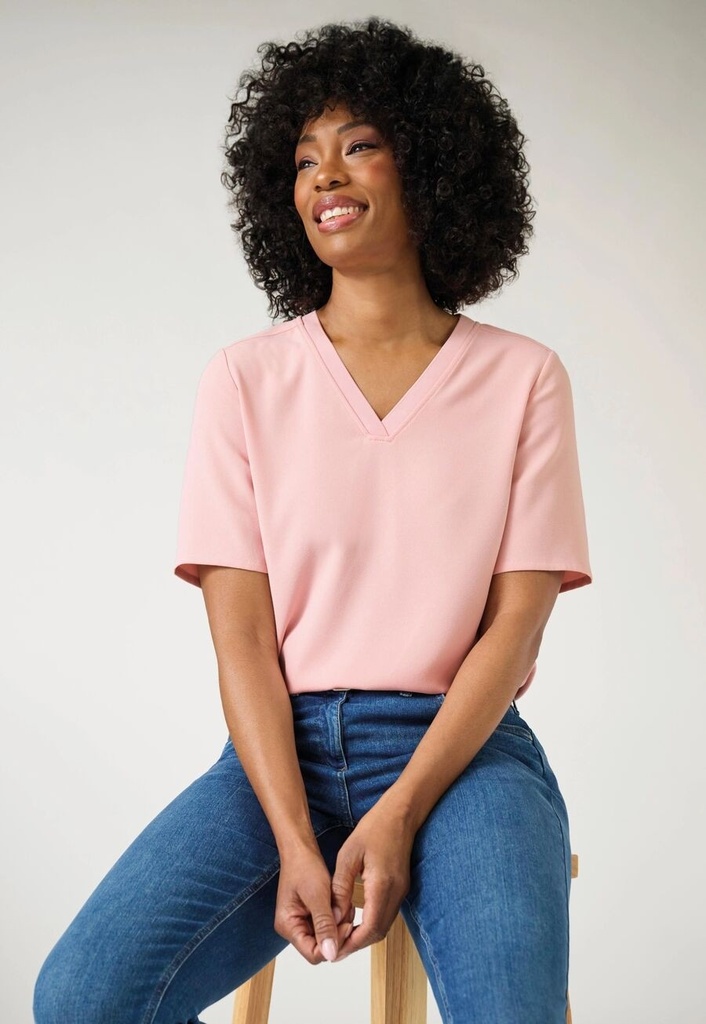 Varenna S/S Crepe Blouse-Pink