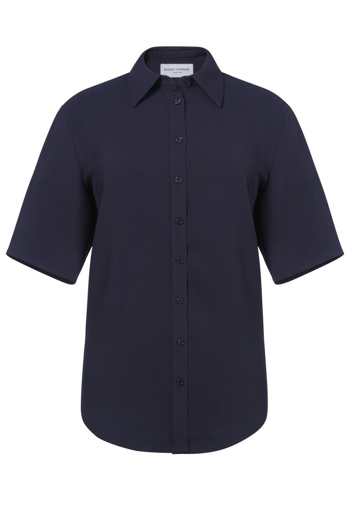 Garda S/S Crepe Blouse-Navy