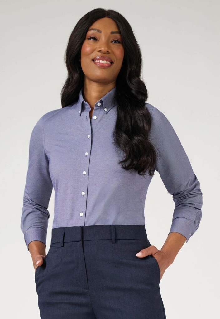 Willow Womens Pique L/S Blouse-Denim Marl