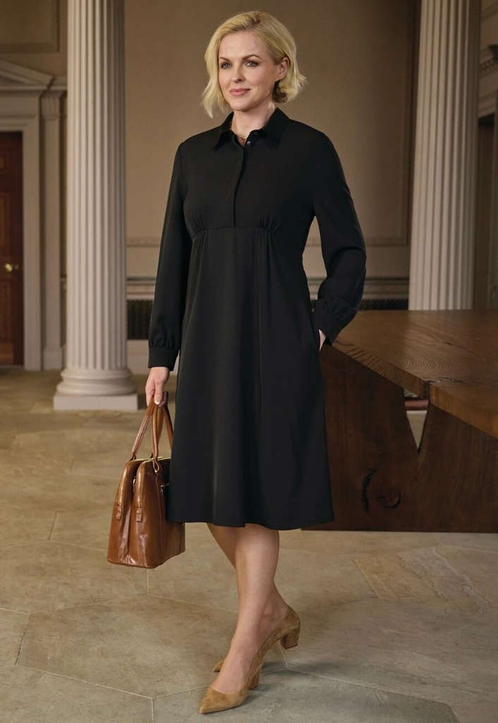 Virgo Shirt Dress L/S-Black