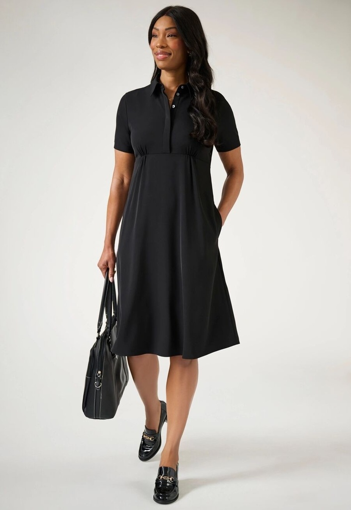 Gemini Shirt Dress S/S-Black
