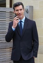 Zeus Tailored Fit Jacket-Navy
