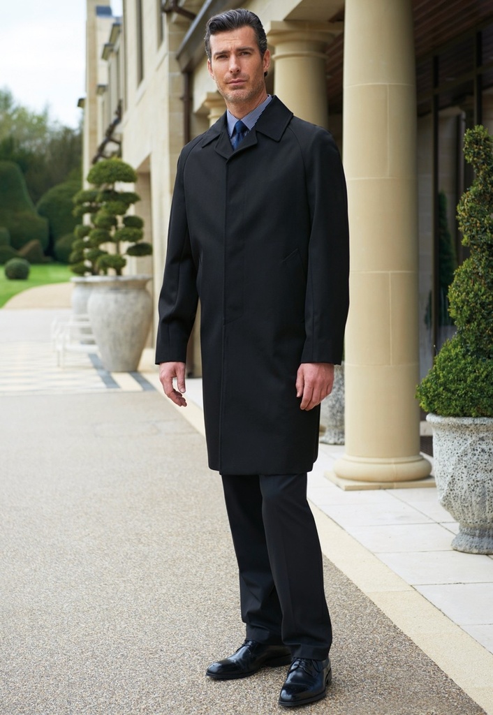 Whipcord Raincoat-Black