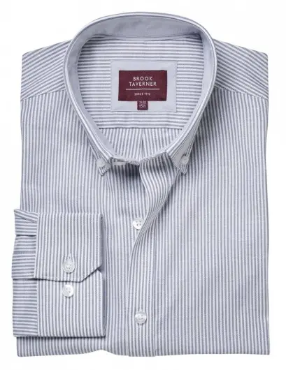 Lawrence Men's L/S Shirt-Grey Strp.