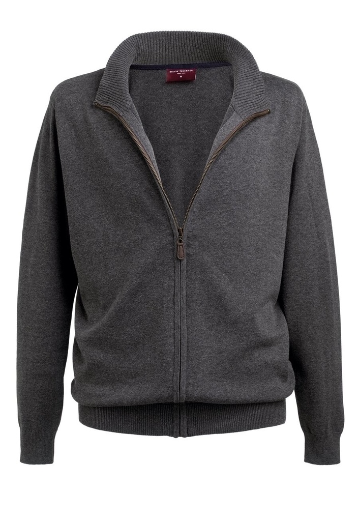 Columbus Zip Cardigan-Charcoal