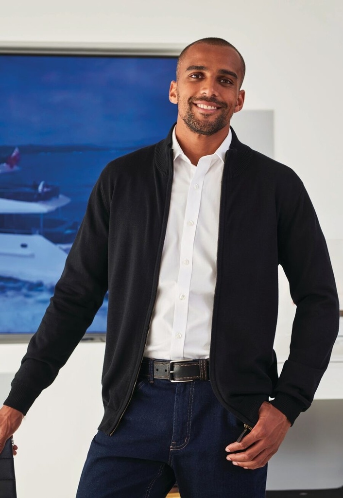 Columbus Zip Cardigan-Black
