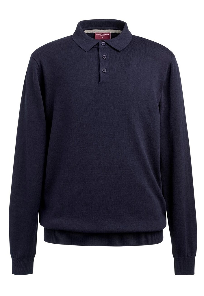 Casper L/S Knit Polo Shirt-Navy
