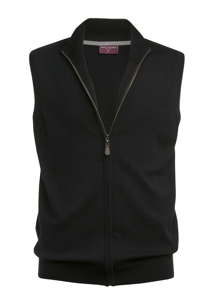 Lincoln Knitted Zip Gilet-Black