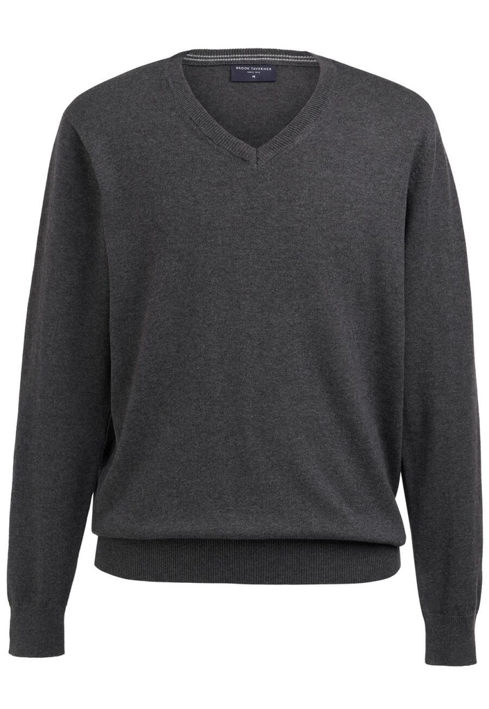 Berlin V Neck Jumper-Charcoal