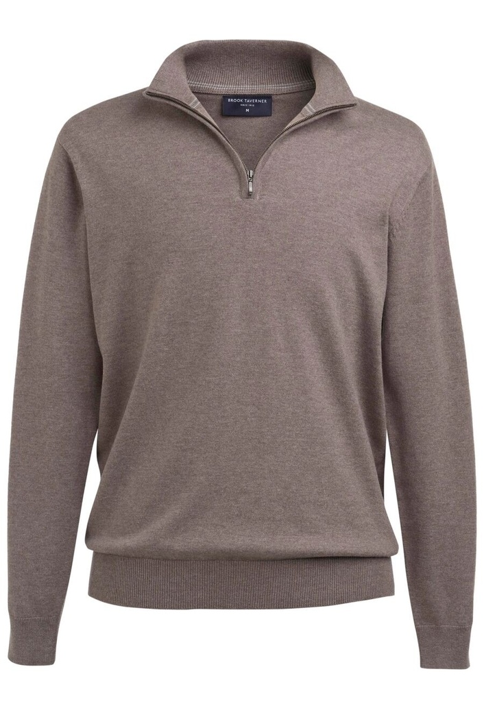 Copenhagen 1/4 Zip Jumper-Taupe