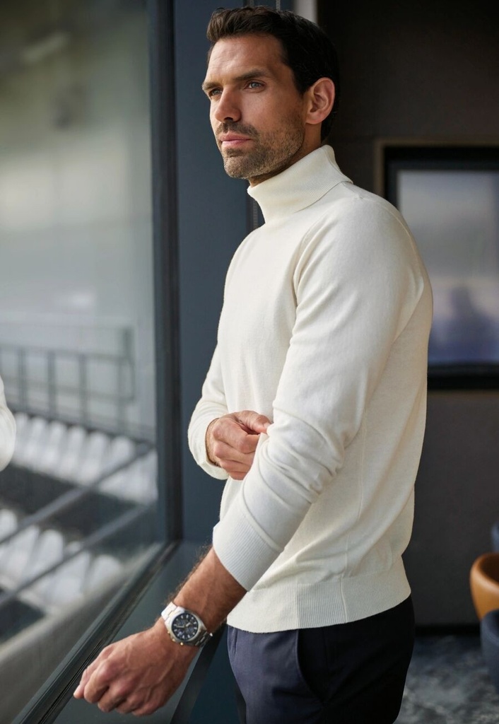 Oslo Roll Neck Jumper-Cream