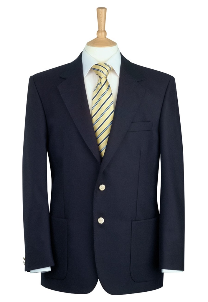 Oxford Single Breasted Blazer-Navy