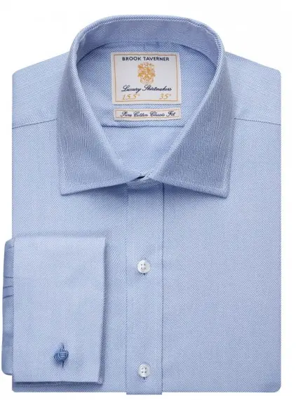 Andora Double Cuff Shirt-Blue H/B