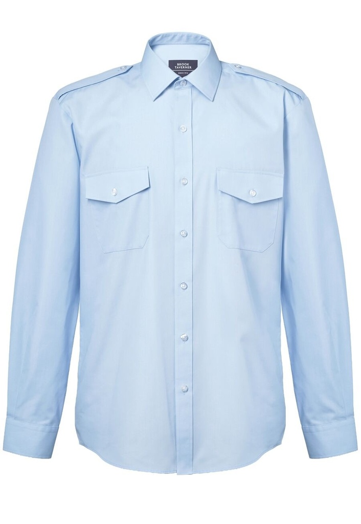 Hermes Men's L/S Pilot Shirt-Blue