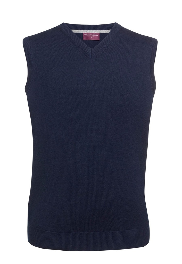 Detroit S/less V Neck Jumper-Navy
