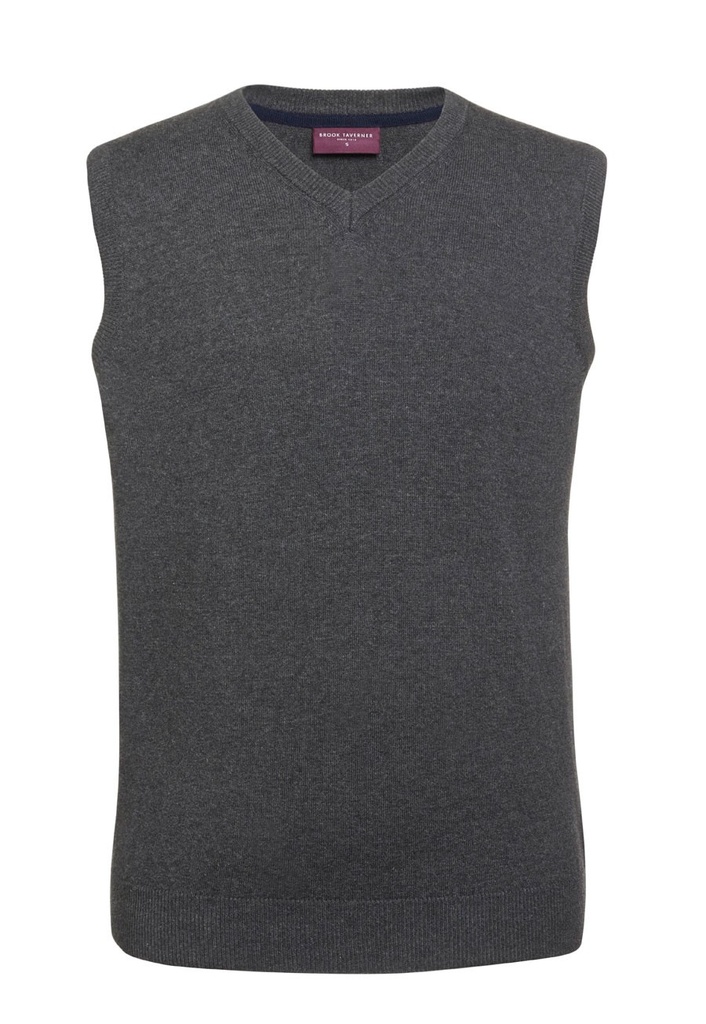 Detroit S/less V Neck Jumper-Charcoal