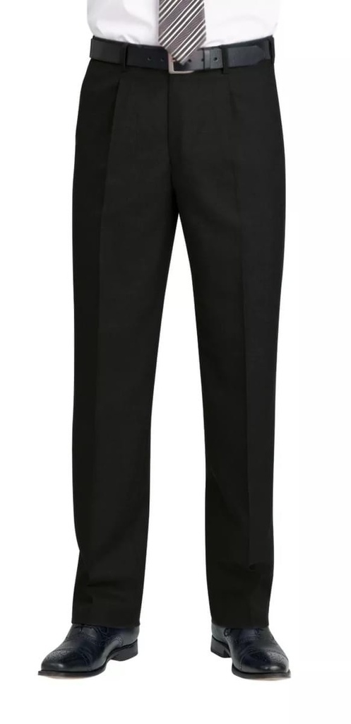 Branmarket Single Pleat Trs-Black
