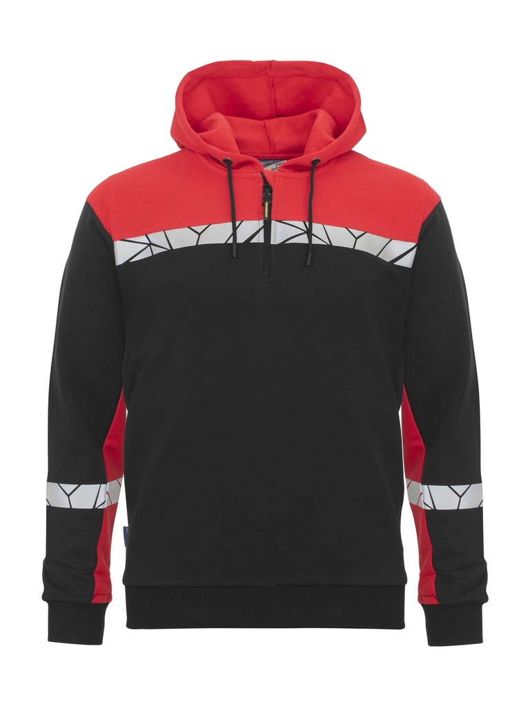7104 HOODJACKET 1/2 ZIP 7104 HOODJACKET 1/2 ZIP 9910-VIZ-Black/Red