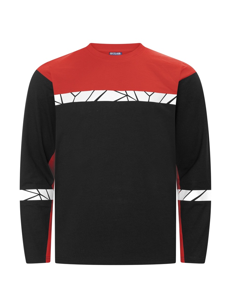 7002 T-SHIRT LONG SLEEVE 7002 T-SHIRT LONG SLEEVE 9910-VIZ-Black/Red
