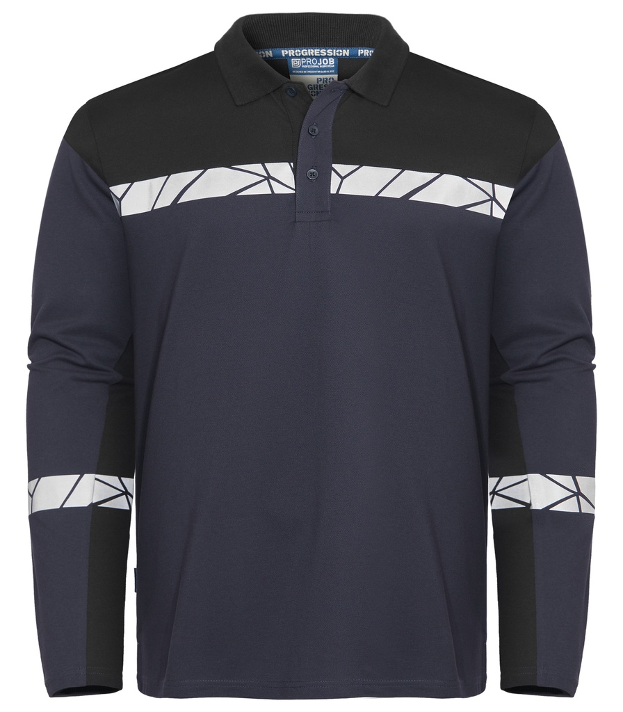 7004 PIQUE LONG SLEEVE 7004 PIQUE LONG SLEEVE 9910-VIZ-Navy/Black
