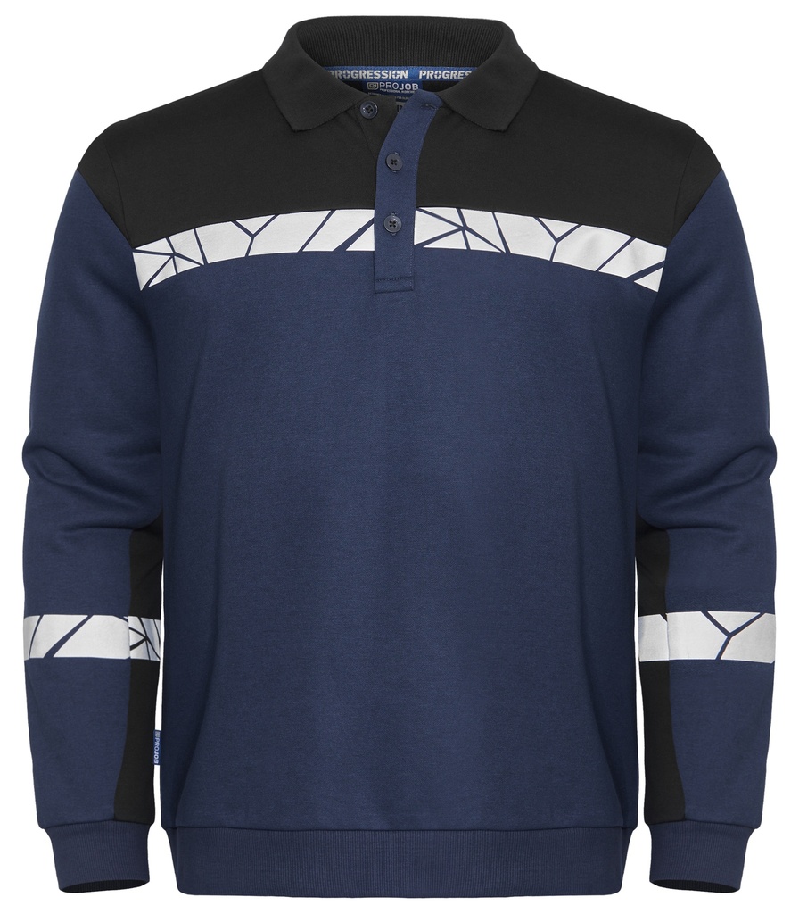 7100 POLO SWEATSHIRT 7100 POLO SWEATSHIRT 9910-VIZ-Navy/Black