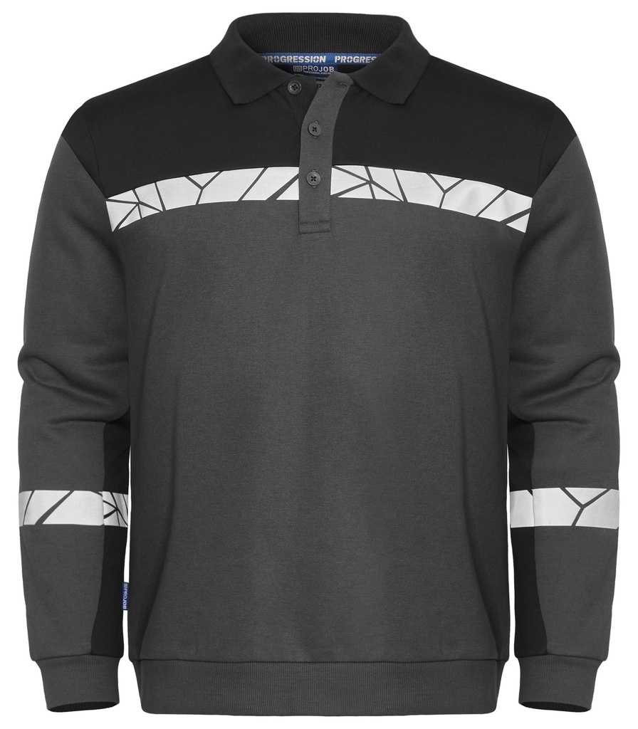 7100 POLO SWEATSHIRT 7100 POLO SWEATSHIRT 9910-VIZ-Grey/Black