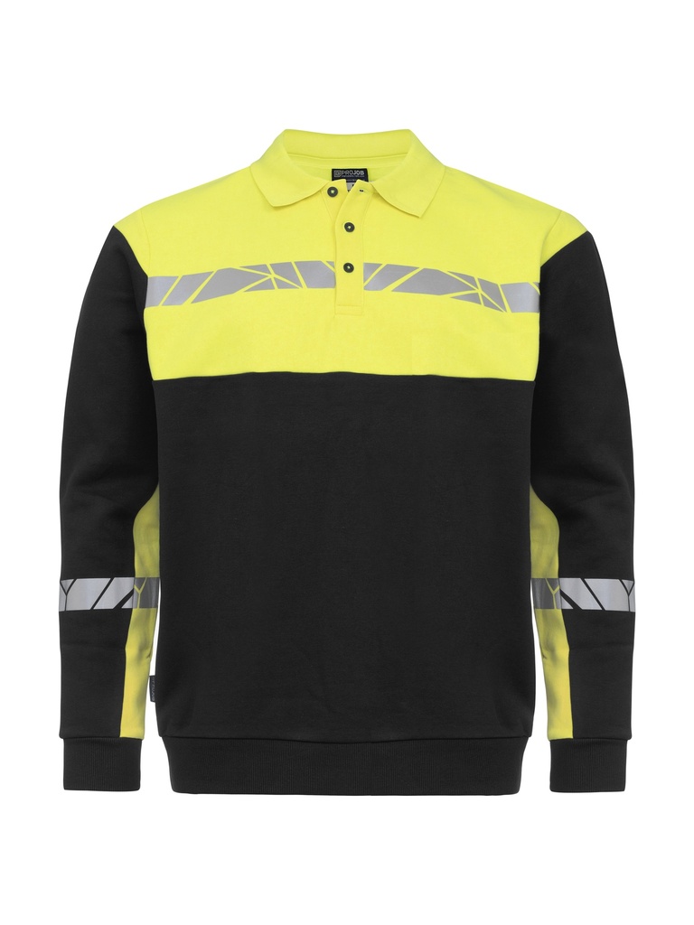 7100 POLO SWEATSHIRT 7100 POLO SWEATSHIRT 9910-VIZ-Black/Yellow