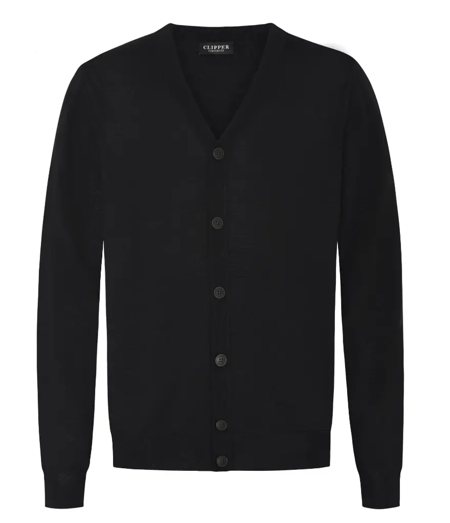 Copenhagen Mens Cardigan V Neck Regular Fit (Black)
 